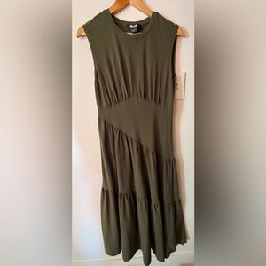 DKNY Olive Green Sleeveless Dress